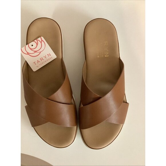 Taryn Rose Tayson Comfort By Design Wedge Sandals Tan Size 8.5 - Picture 1 of 5